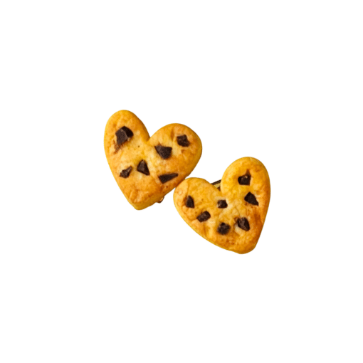 Oorstuds chocolat chip cookie hart